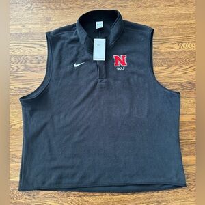 #400 NEBRASKA HUSKERS Nike Black Sleeveless Golf Pullover VEST. (NWT)
